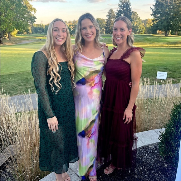 Multicolored Maxi Dress, Bump Friendly Dress, Wedding Guest Dress - Picture 3 of 9